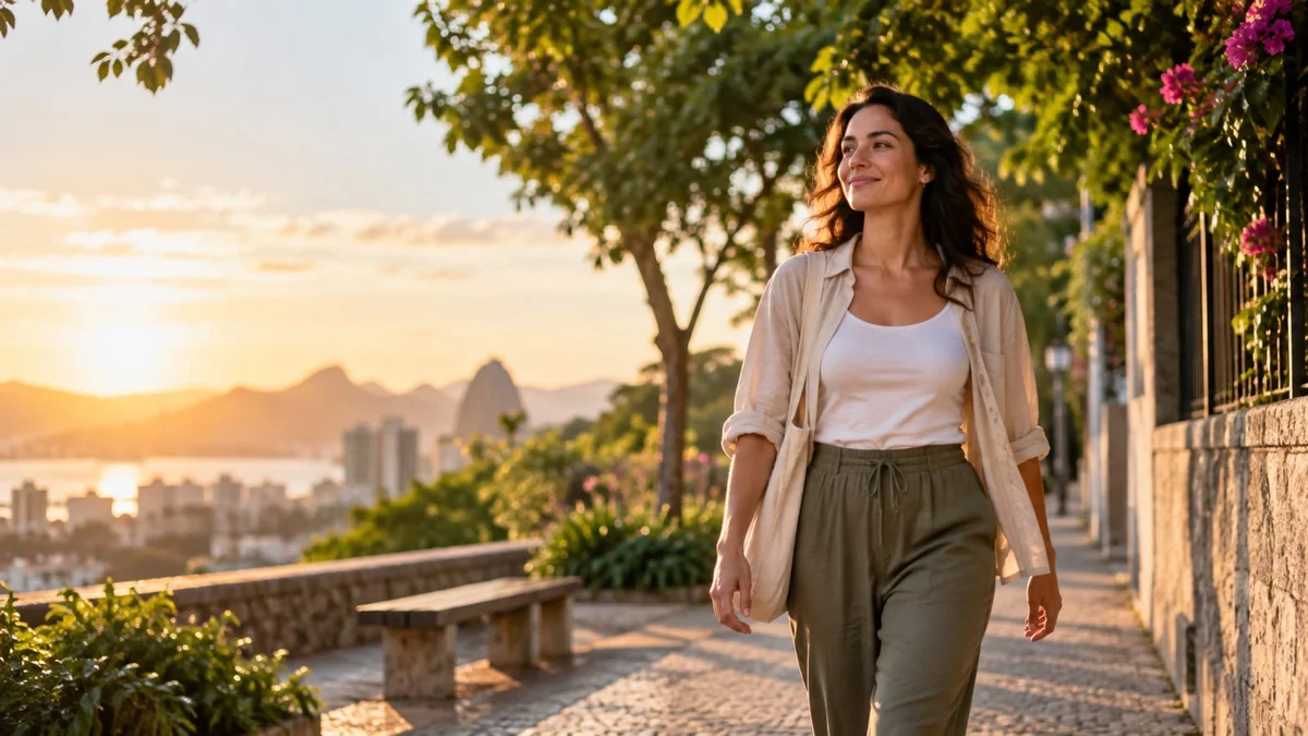 Pessoa caminhando ao ar livre