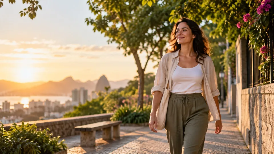 Pessoa caminhando ao ar livre
